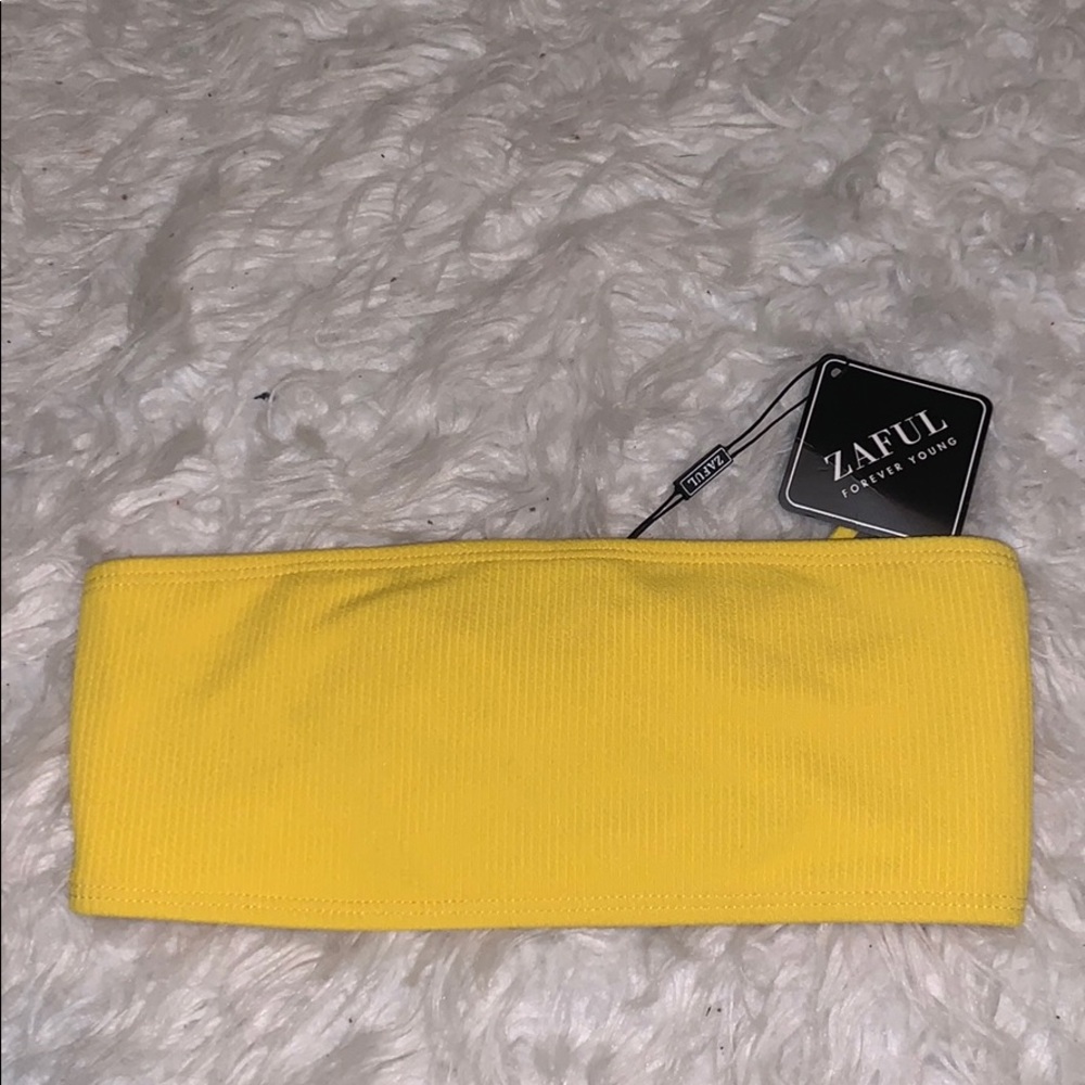 Yellow Zaful Bandeau Bikini Top